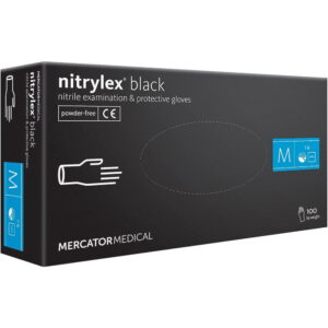 MERCATOR MEDICAL NITRYLEX rękawiczki ochronne czarne "M" 100 szt.